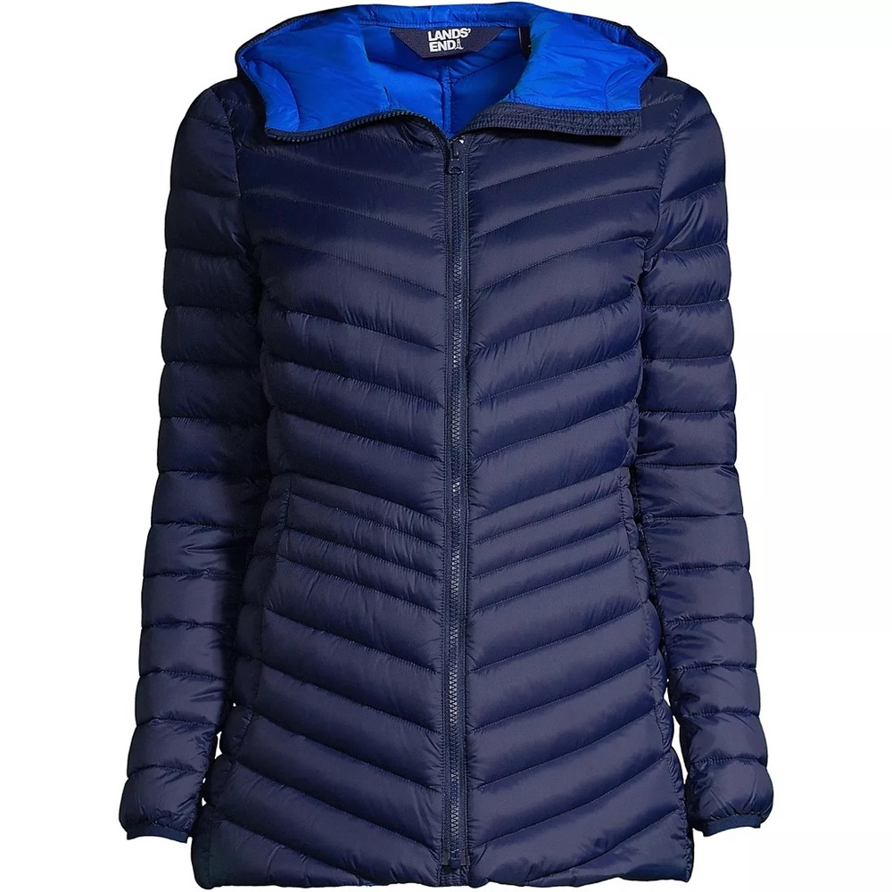 Lands' End Women's Blue Long Down Jacket